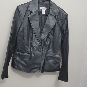 Genuine Leather Blazer Jacket by Worthington